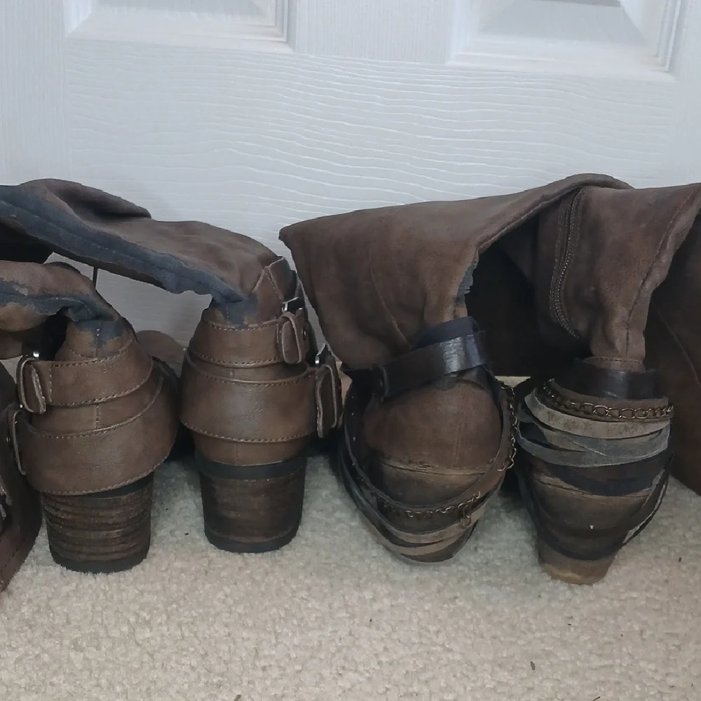 Jellypop & Carlos Santana Brown Boots For Repurposing Women's 7.5/8